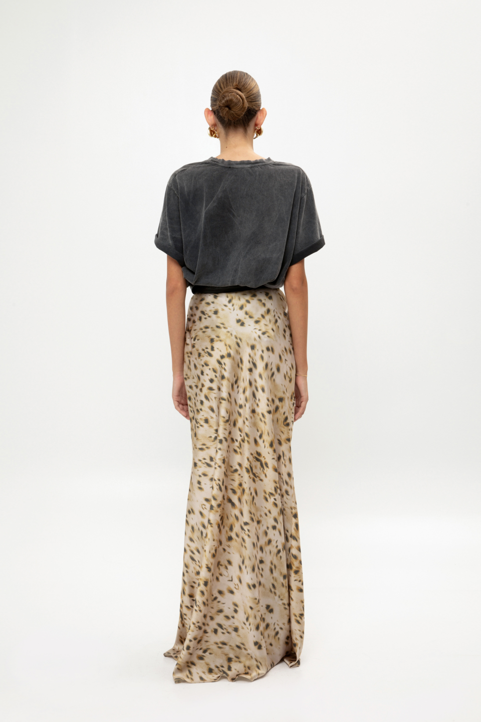 Leopard print midi skirt 9mm 2025